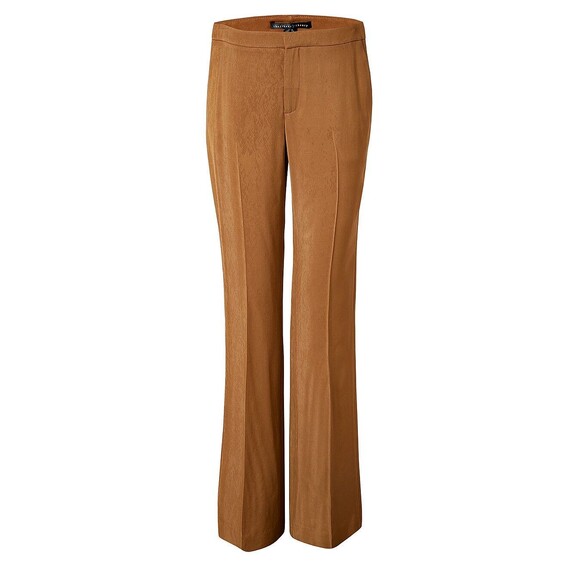 NWT $325 Theyskens Theory Dress Pants 2 Amber Gold Brown Viscose Womens Tall New - Picture 1 of 6